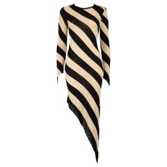 Petar Petrov Striped Silk Adon Asymmetric Ribbed Dress Size XS