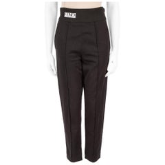 Fendi Black Logo Waistband Slim Fit Trousers Size XS