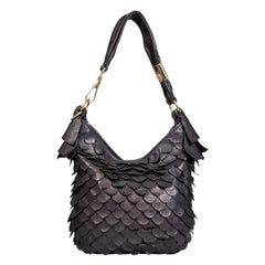 Saint Laurent Brown St. Tropez Fish Scale Hobo