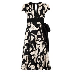 Diane Von Furstenberg Abstract Silk Belted Dress Size S