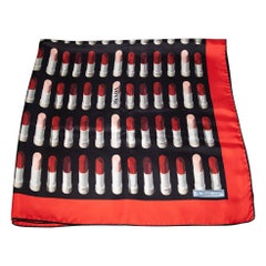 Prada Lipstick Pattern Silk Square Scarf