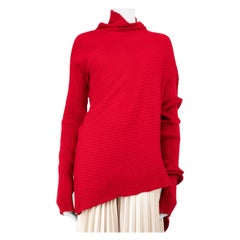 Marques Almeida Red Asymmetric Knit Jumper Size M