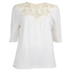 Stella McCartney Weißes Spitzen-Top mit Paneel oben Größe M