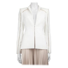 Amanda Wakeley Weißer Blazer mit Kontrastbesatz, Größe M
