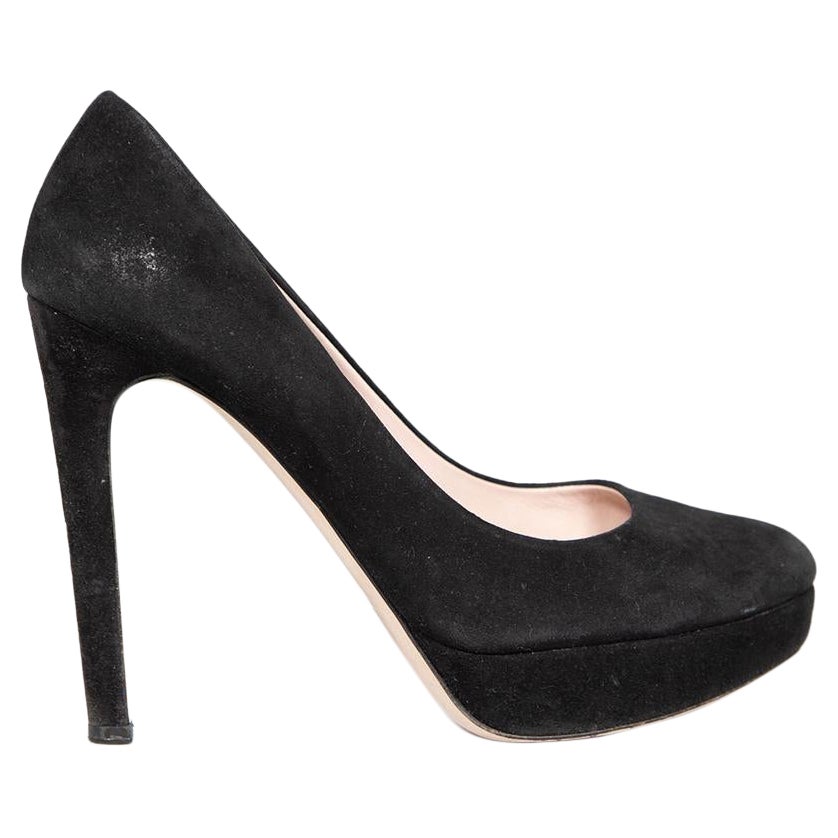 Bombas de plataforma de ante negro Miu Miu Talla IT 38.5