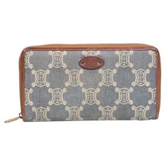 Portefeuille Triomphe Céline Denim Jacquard bleu