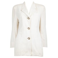 Versace White Button Up Blazer Size XL