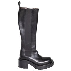 Bottega Veneta Black Leather Lug Chelsea Boots Size IT 39