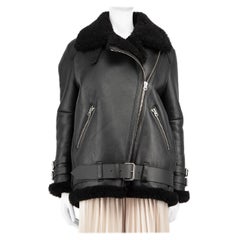 Acne Studios Black Shearling Leather Jacket Size S