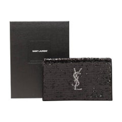 Borsa a Tracolla Saint Laurent Kate Pailettes Seta Nero