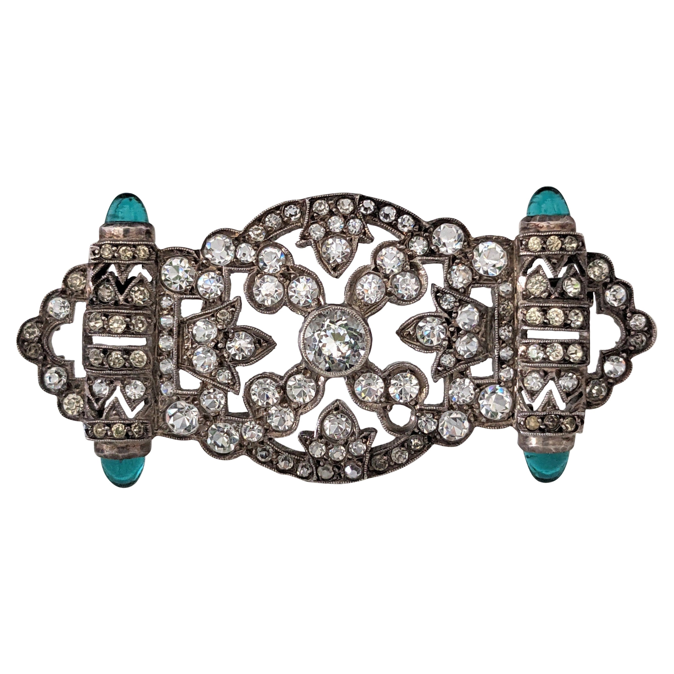 Broche à pâte en argent sterling Art déco français