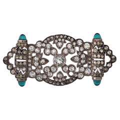 French Art Deco Sterling Paste Brooch