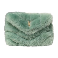 Pochette Saint Laurent Pouch Puffer Shearling Menta