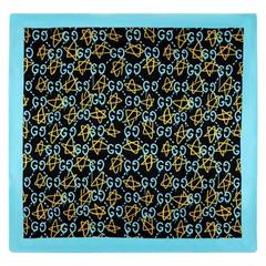 Gucci Ghost Print Blue Modal Silk Shawl