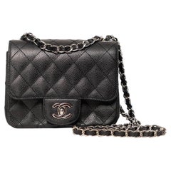 Borsa A Tracolla Chanel Mini Square Timeless Caviar Nera