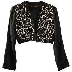 Vintage Yves Saint Laurent Blakc and White Bolero. Size 36 12