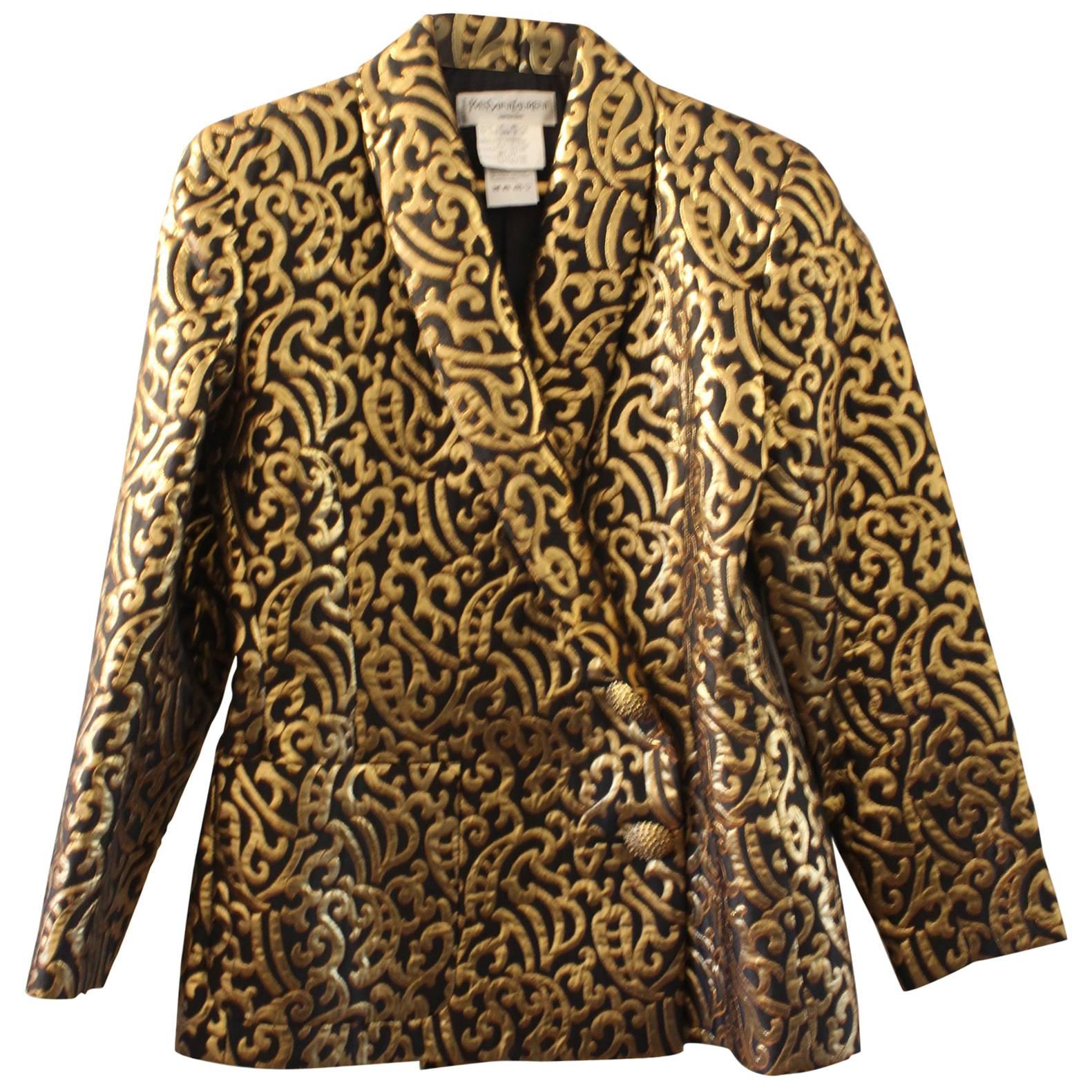 Yves Saint Laurent Vintage Golden jacket For Sale