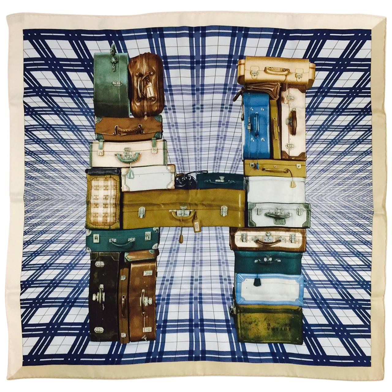 Hermes H en Voyage 70 Vintage Silk Carre by Anamorphee