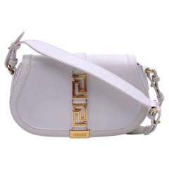 Versace White Leather Greca Goddess Shoulder Bag Handbag