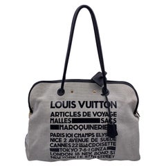 Louis Vuitton Grey and Black Canvas Articles De Voyage ToteBag