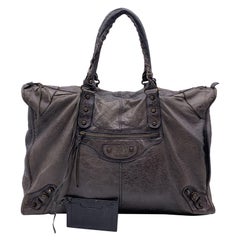 Balenciaga Grau Leder Giant Classic City Bag XL Reisetasche