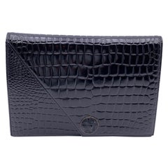 Yves Saint Laurent Vintage Embossed Patent Leather Clutch Bag