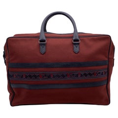 Yves Saint Laurent Borsa da viaggio in tela bordeaux vintage per il weekend