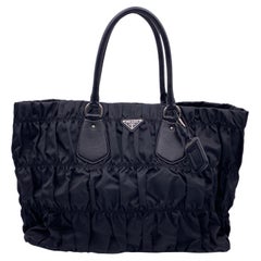 Prada Black Nylon Tessuto Gaufre Nylon Tote Handbag BN1232