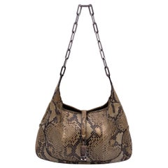 Gucci Beige Leather Jackie Hobo Shoulder Bag with Chain Strap