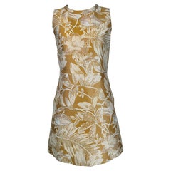 Chloe Ochre & white Floral Print Sleeveless Mini Dress with Pockets 34
