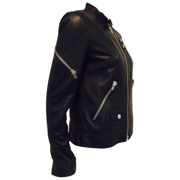 Marc by Marc Jacobs Black Leather Biker Jacket Excellent Condition at ...