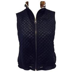 Burberry Navy Diamond Quilted Vest With Signature Check Lining 1