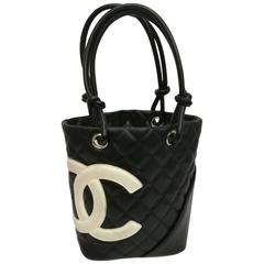 Vintage Chanel Black white logo Cambon bag