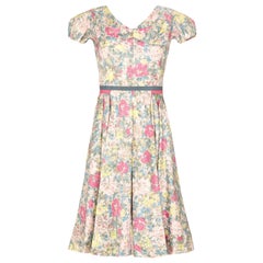 1950s Jane Derby by Oscar de la Renta Cotton Floral Dress
