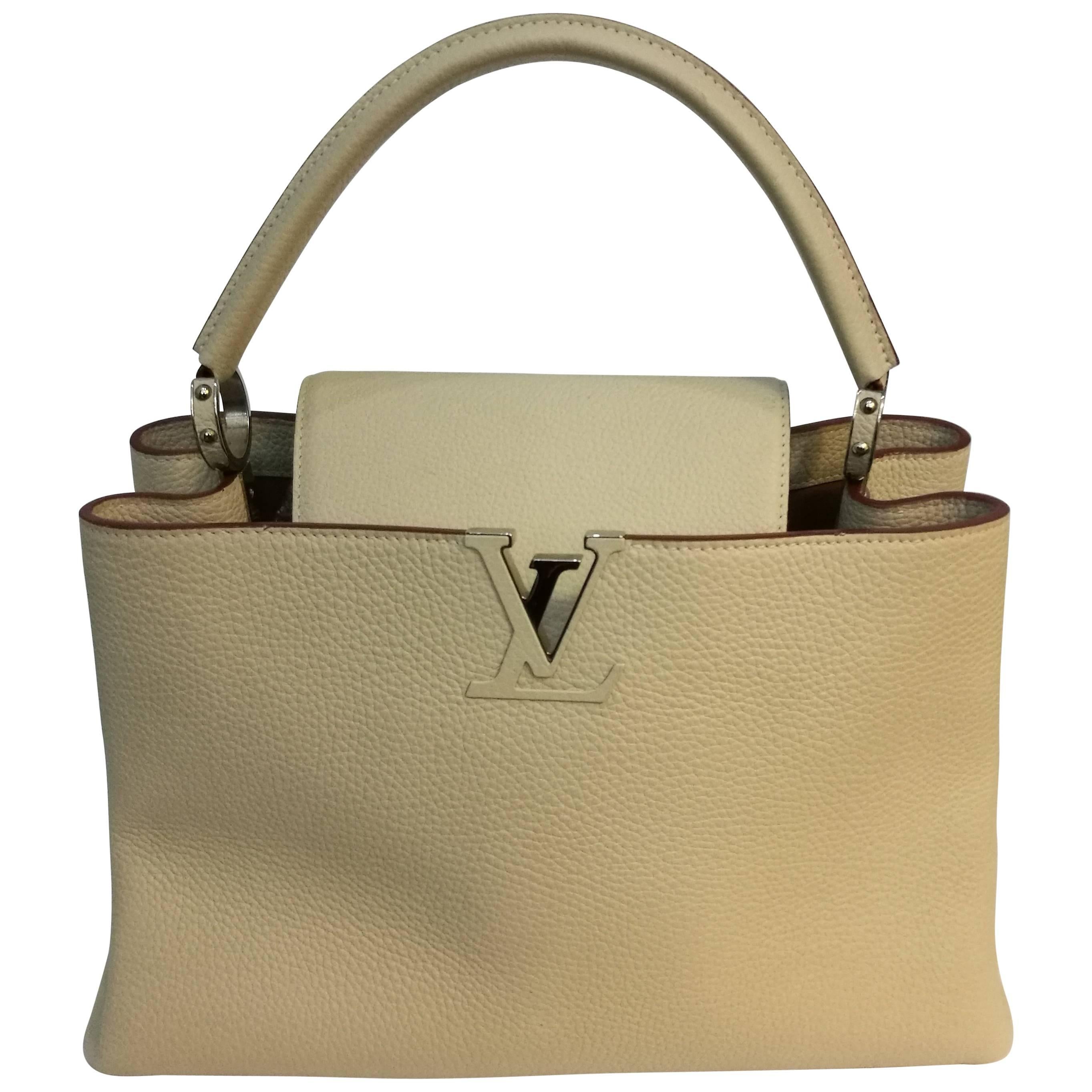 Louis Vuitton Cream Capucines Bag