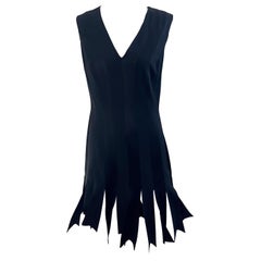 Moschino Cheap & Chic Spring 1993 Carwash Hem Size 6 / 8 Black Vintage 90s Dress