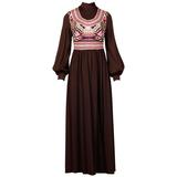 Signiertes Maxikleid mit Vintage-Druck von Mr. Dino, 1970er Jahre