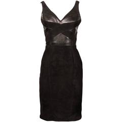 Michael Hoban for North Beach Leather Vintage Black Suede Dress