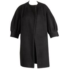 1950s Christian Dior Vintage Black Wool Coat