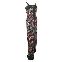 Versace Iconic Museum Sequins and Beads Multicolour Long Dress 4