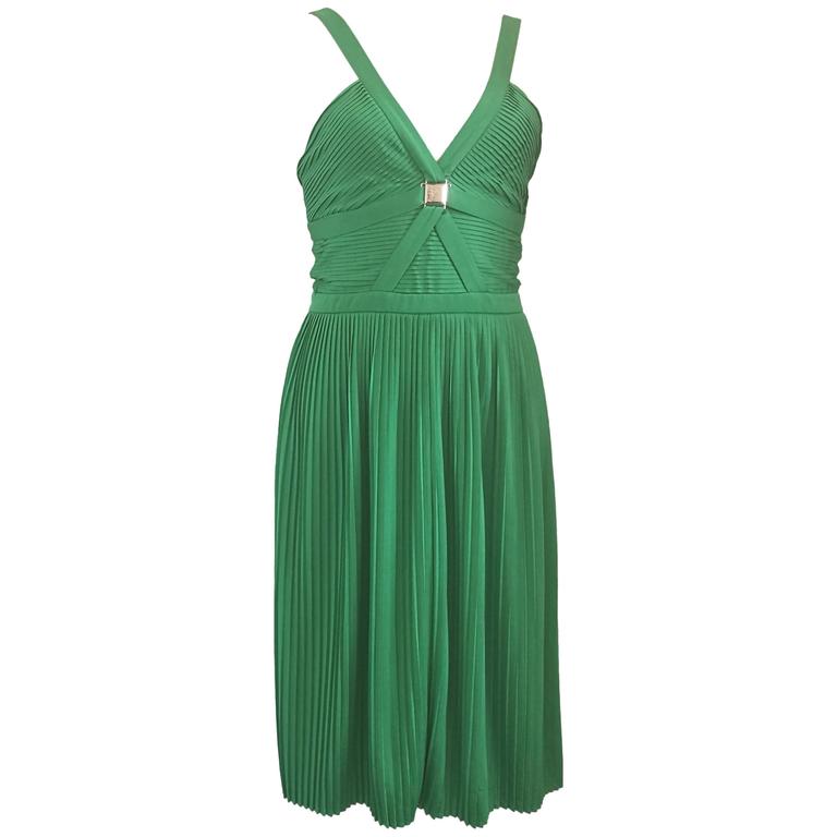 Versace Collection Green jersey dress at 1stDibs