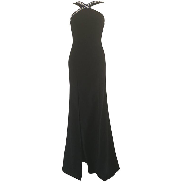 Versace Black Long Dress For Sale at 1stdibs