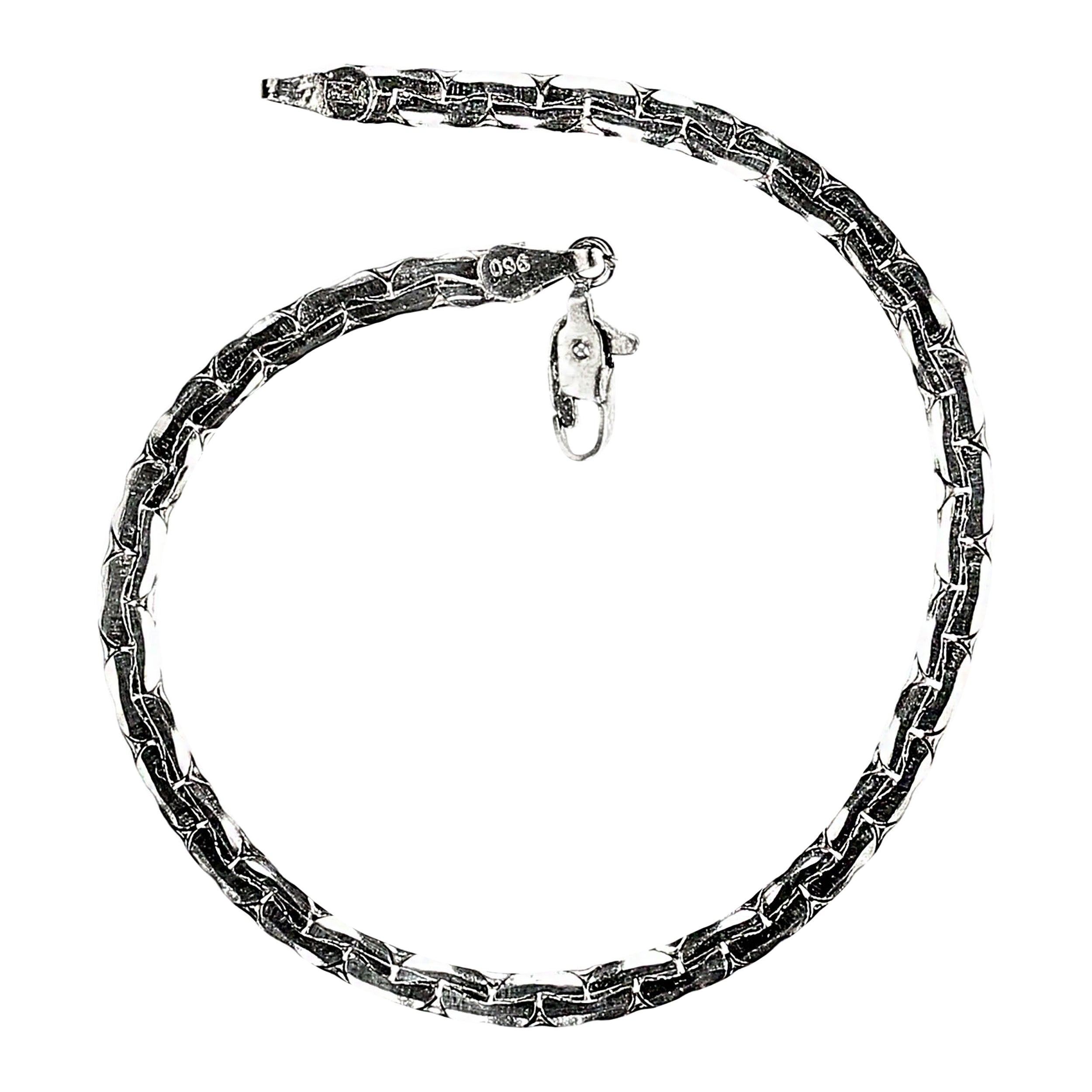 Artisan AJD Men's 7.5 Inch Sterling Silver Braided Chain Bracelet For Sale