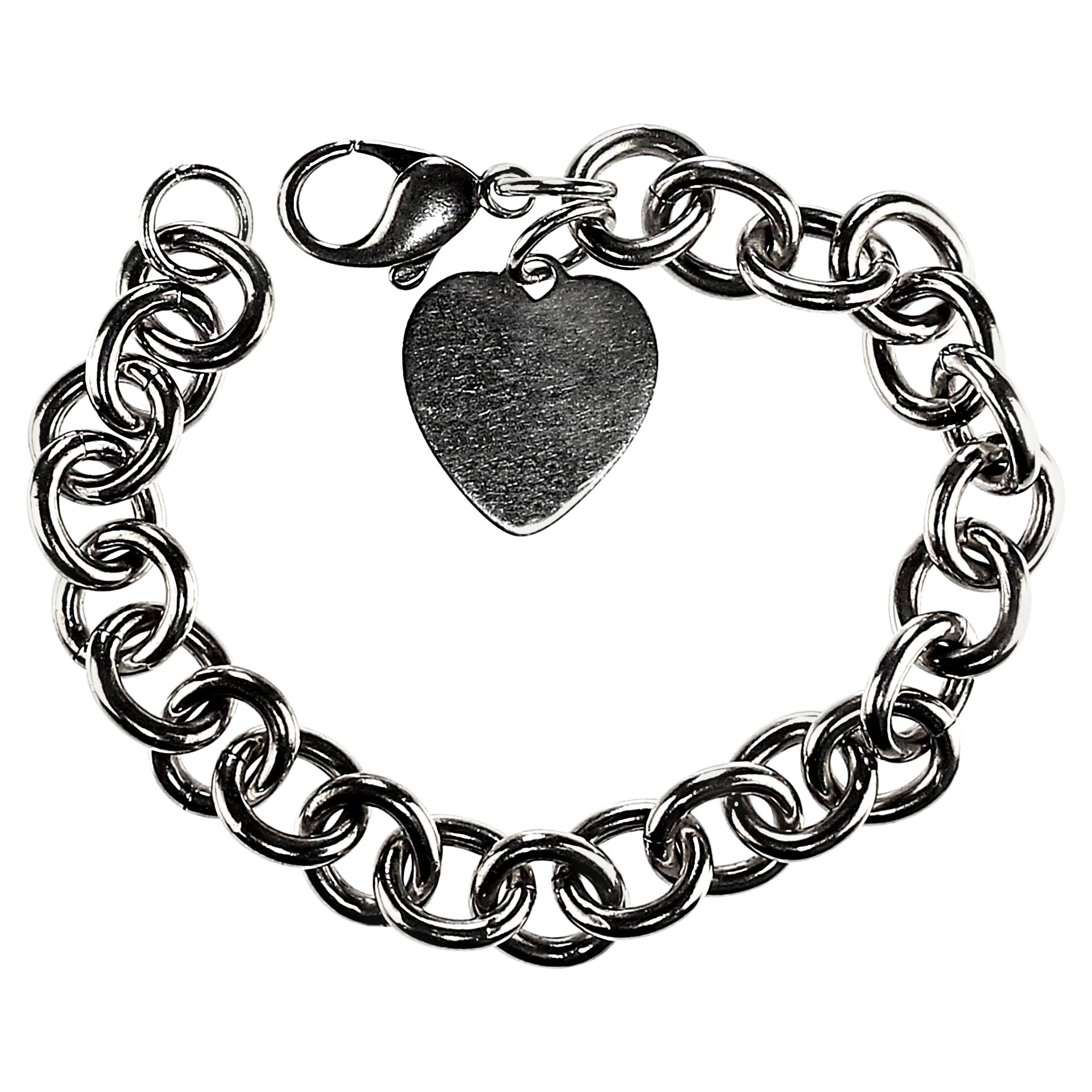 Artigiano A.Silver Bracciale con cuore in argento sterling 7,25 pollici in vendita