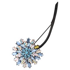 Givenchy Iridescent Crystal Flower Brooch