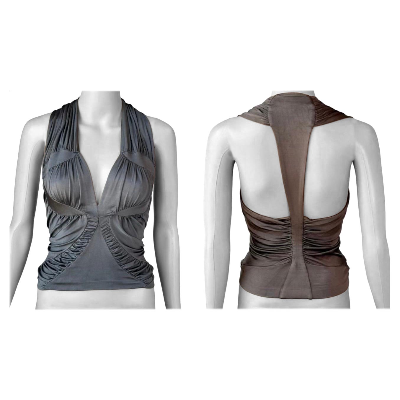 Tom Ford for Yves Saint Laurent YSL S/S 2003 Runway Ruched Shirt Blouse Top For Sale
