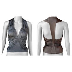 Tom Ford für Yves Saint Laurent YSL F/S 2003 Laufsteg geraffte Hemdbluse Top