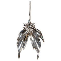 Alexander McQueen Silver Orchid Oversized Earring