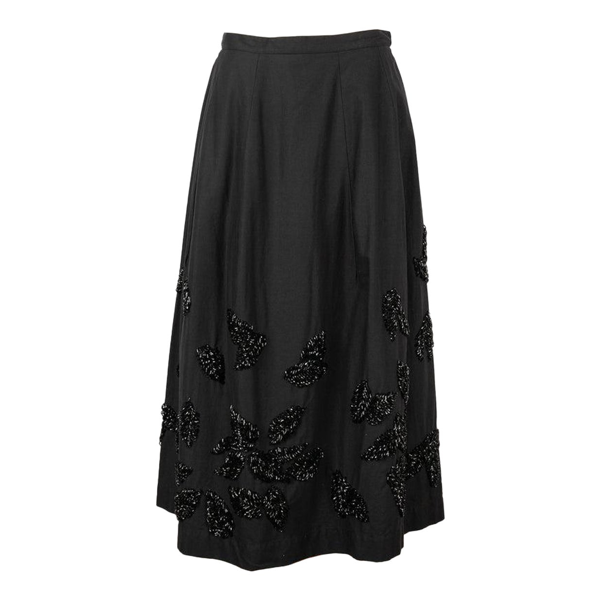 Peachoo + Krejberg Black Cotton Skirt For Sale