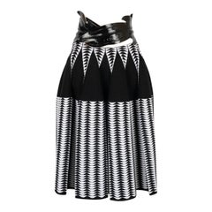 Alaïa Black and White Mesh Flared Skirt, 2014/2015